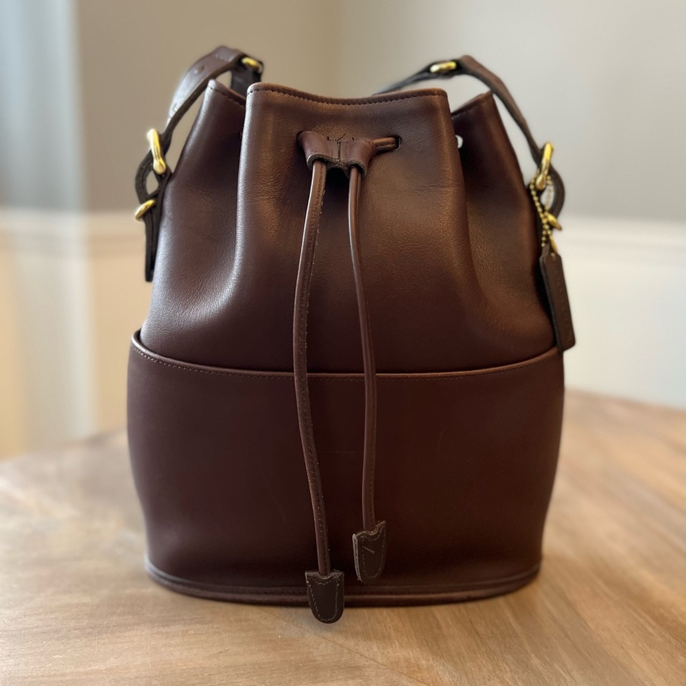 Coach Equestrian Drawstring 9804 Mahogany
